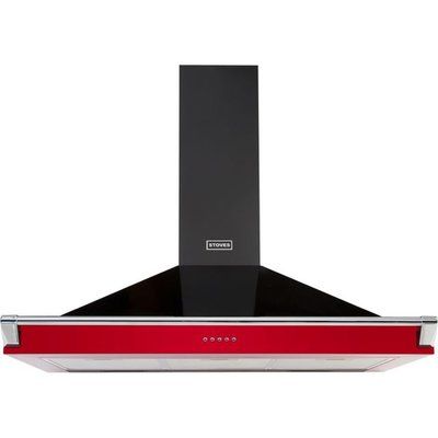Stoves S1100 RICH CHIM RAIL 110 cm Chimney Cooker Hood - Hot Jalapeno Red