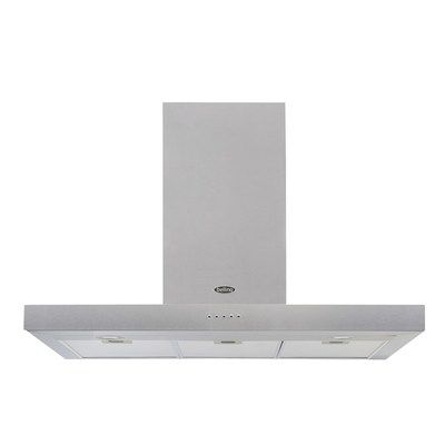 Belling Cookcentre 90 Chim 90cm Flat Chimney Cooker Hood - Stainless Steel