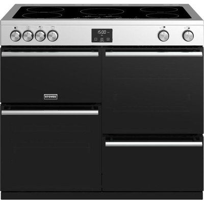 Stoves Precision DX S1000Ei 100cm Electric Range Cooker with Induction Hob - Stainless Steel
