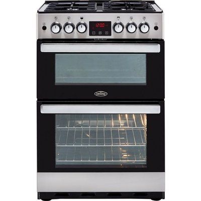 Belling Cookcentre 60G Gas Cooker with Full Width Electric Grill - Stainless Steel