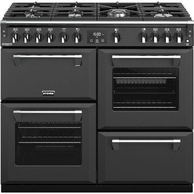 Stoves Colour Boutique Collection Richmond Deluxe S1000G CB 100cm Gas Range Cooker with Electric Grill - Anthracite