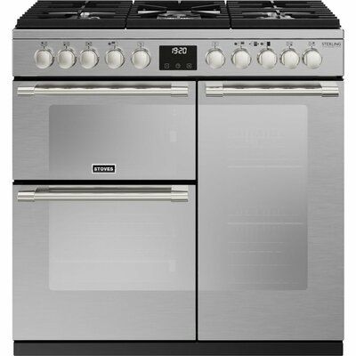 Stoves 444411459 Sterling Deluxe D900DF 90cm Dual Fuel Range Cooker - Stainless Steel