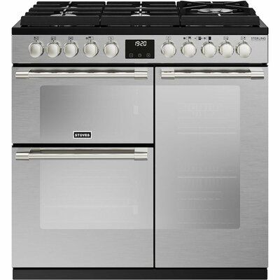 Stoves 444411461 Sterling Deluxe D900DF 90cm Dual Fuel Range Cooker - Stainless Steel