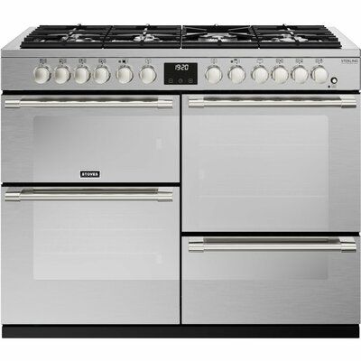 Stoves Sterling Deluxe D1100DF 110cm Dual Fuel Range Cooker - Stainless Steel