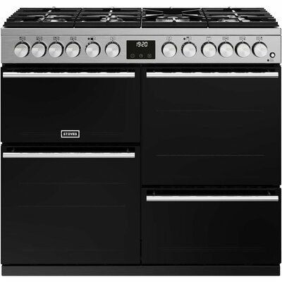 Stoves 444411493 Precision Deluxe D1000DF 100cm Dual Fuel Range Cooker - Stainless Steel