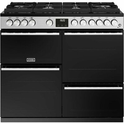 Stoves 444411495 Precision Deluxe D1000DF 100cm Dual Fuel Range Cooker - Stainless Steel