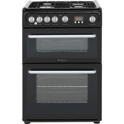 Hotpoint Newstyle HARG60K 60cm Gas Cooker with Variable Gas Grill - Black