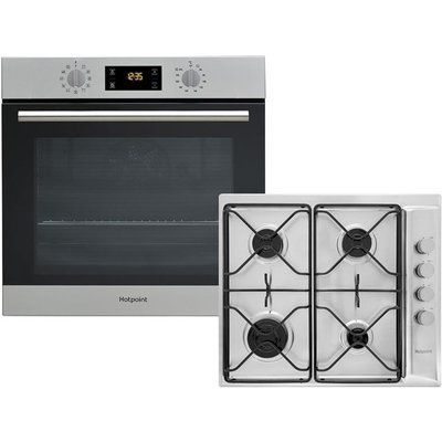 Hotpoint K002969 Built In Electric Single Oven and Gas Hob Pack - Stainless Steel