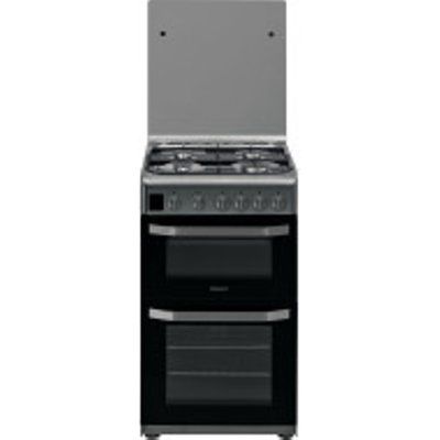 Hotpoint HD5G00CCSS 500mm Double Gas Cooker - Inox Stainless Steel