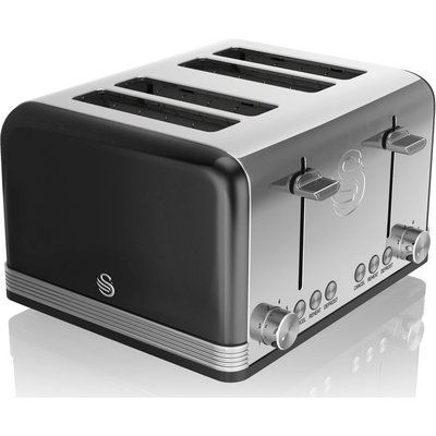 Swan Retro ST19020BN 4-Slice Toaster - Black