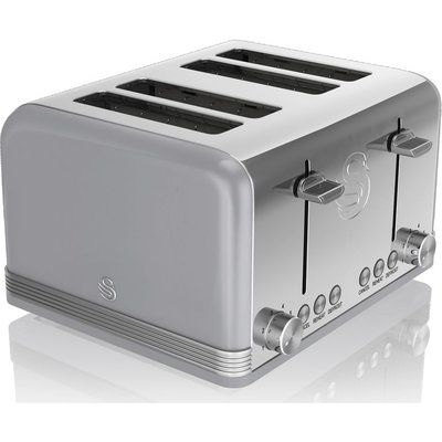 Swan Retro ST19020GRN 4-Slice Toaster - Grey
