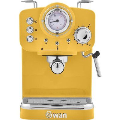Swan Retro Pump Espresso SK22110YELN Coffee Machine - Yellow 