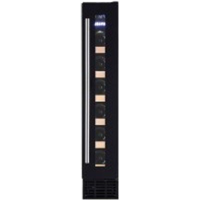 Amica AWC150BL 6 Bottle Freestanding Under Counter Wine Cooler Single Zone 15cm Wide 82cm Tall - Black