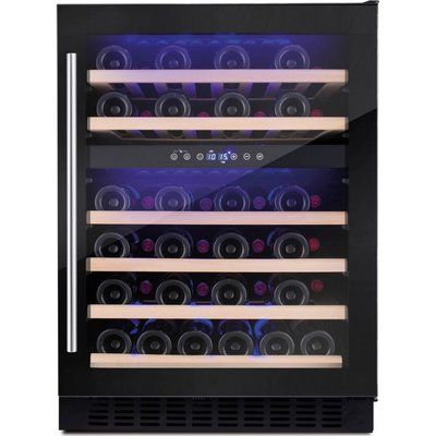 Amica AWC600BL 46 Bottle Freestanding Under Counter Wine Cooler Dual Zone 60cm Wide 82cm Tall - Black