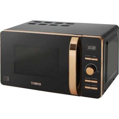 Tower T24021 Solo Microwave - Black & Rose Gold 