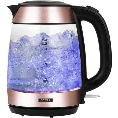 Tower T10040RG Glass Jug Kettle - Rose Gold 