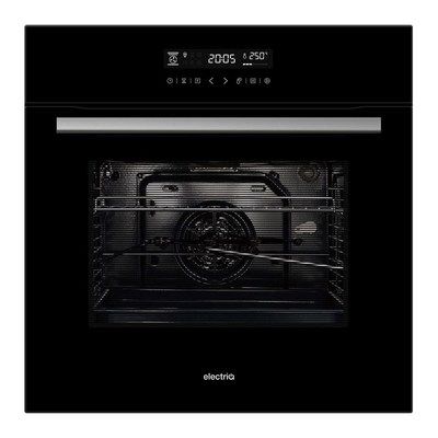 electriQ 65 Litre 9 Function Full Fan Touch Control Electric Single Oven in Black