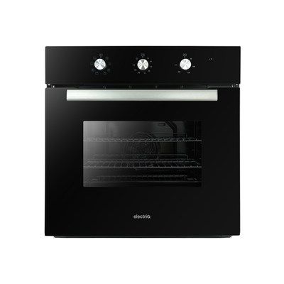 electriQ 65 litre 8 Function Fan Assisted Electric Single oven in Black