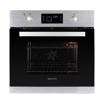 electriQ 68L Self Cleaning Pyrolytic Single Electric Fan Oven - Stainless Steel