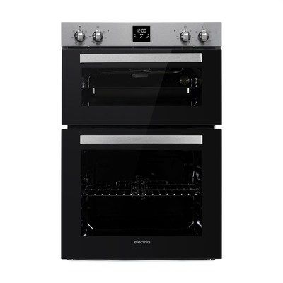 electriQ Electric Built In Double Oven - Stainless Steel