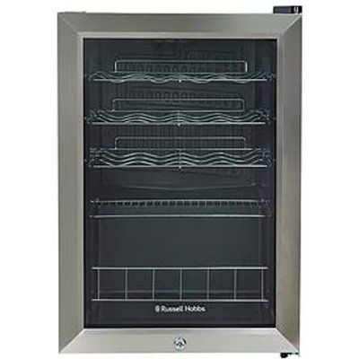 Russell Hobbs RHGWC4SS-LCK Stainless Steel Glass Door Drinks & Wine Cooler With Lock