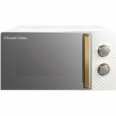 Russell Hobbs Groove RHMM723 Compact Solo Microwave - White & Gold
