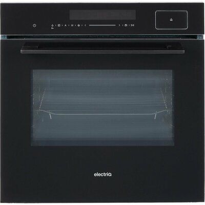 electriQ EQOVENM6BLACK Electric Single Oven with Steam Assist and Meat Probe - Black