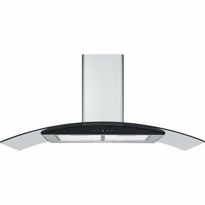electriQ EIQCURV90SCTOUCHA 90cm Touch Control Curved Glass Cooker Hood - Stainless Steel