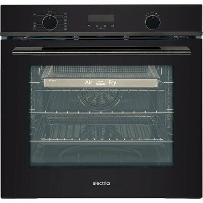 electriQ EQOVENA4BK Self Cleaning Electric Single Oven with Air Fry Function - Black