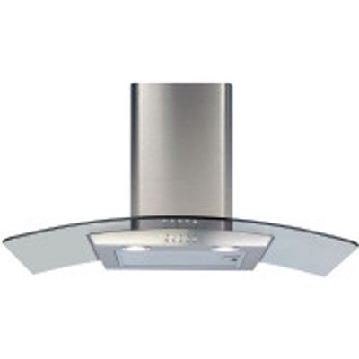 CDA ECP82SS Curved Glass 80cm Chimney Cooker Hood Stainless Steel