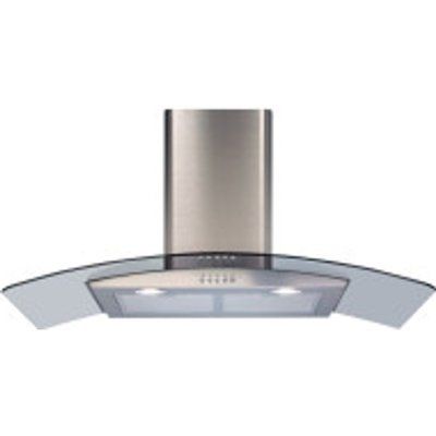 CDA ECP92SS Curved Glass 90cm Chimney Cooker Hood Stainless Steel