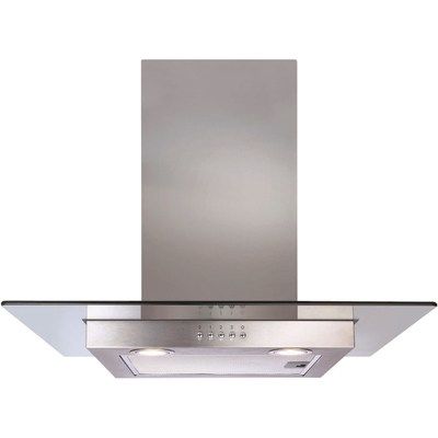 CDA ECN62SS 60cm Chimney Cooker Hood With Flat Glass Canopy - Stainless Steel