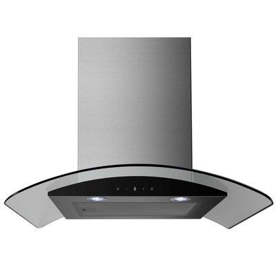 electriQ 60cm Stainless Curved Glass Touch Control Chimney Cooker Hood