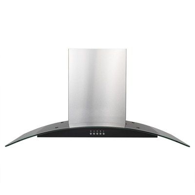electriQ 90cm Stainless Steel Curved Glass Chimney Cooker Hood