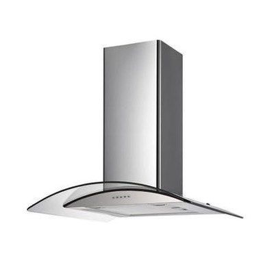 electriQ 70cm Curved Glass Chimney Cooker Hood in Stainless Steel