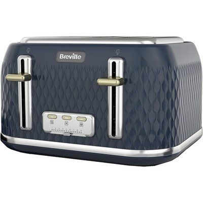 Breville Curve VTT965 4-Slice Toaster - Gold & Navy Blue 