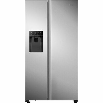 Hisense RS694N4TIE 90Cm Wide Side By Side Non-Plumbed Water And Ice American Fridge Freezer - Stainless Steel