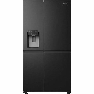 Hisense RS818N4TFE Wifi Connected Non-Plumbed Frost Free American Fridge Freezer - Black