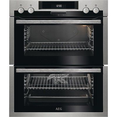 AEG DUE431110M Electric Double Oven - Stainless Steel & Black