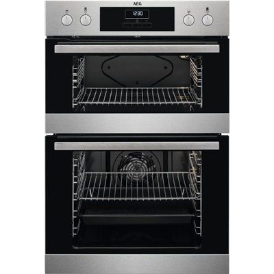 AEG DEB331010M Multifunction Electric Built In Double Oven - Anti-fingerprint Stainless Steel