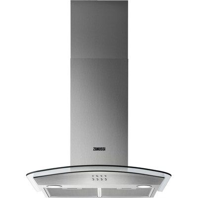 Zanussi ZHC62352X 60cm Cooker Hood With Curved Glass Canopy - Stainless Steel