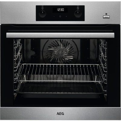 AEG BES355010M Electric Built-in Single Oven With SteamBake - Antifingerprint Stainless Steel