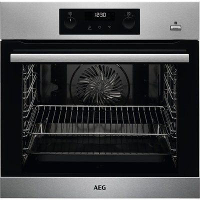 AEG BPS355020M SteamBake Pyrolytic Multifunction Electric Single Oven - Stainless Steel
