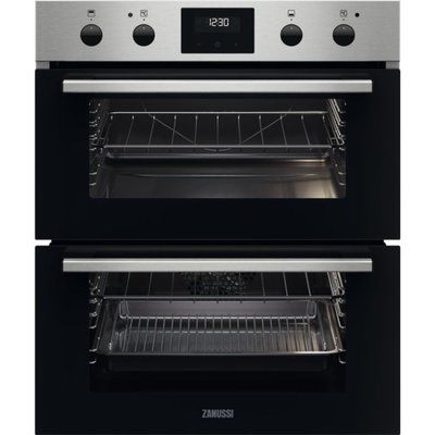 Zanussi FanCook ZPHNL3X1 Electric Built-under Double Oven - Stainless Steel 