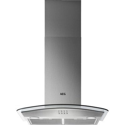 AEG DTB3653M 60cm Cooker Hood With Curved Glass Canopy - Stainless Steel