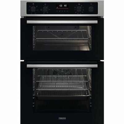 Zanussi ZKCNA7XN Electric Double Oven - Stainless Steel & Black 