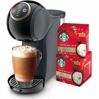 DOLCE GUSTO by DeLonghi Genio S Plus Starbucks Toffee Nut Bundle Coffee Machine - Grey