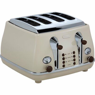 DeLonghi Icona Vintage CTOV4003.BG 4 Slice Toaster - Beige