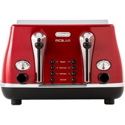 Delonghi Micalite CTOM4003R 4-Slice Toaster - Red