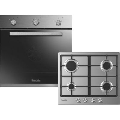 Baumatic BGPK600X Built In Electric Single Oven and Gas Hob Pack
